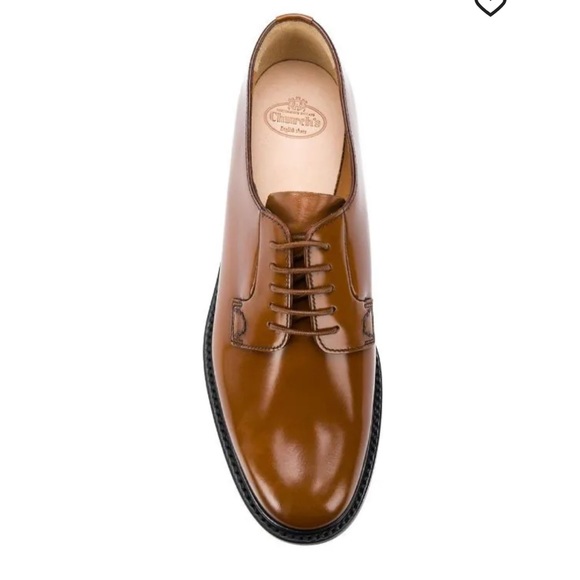 CHURCH’s “Shannon 2 Wr” Calfskin Derby Lace-Ups in Sandalwood Oxford Shoes 7.5 F - Picture 3 of 16